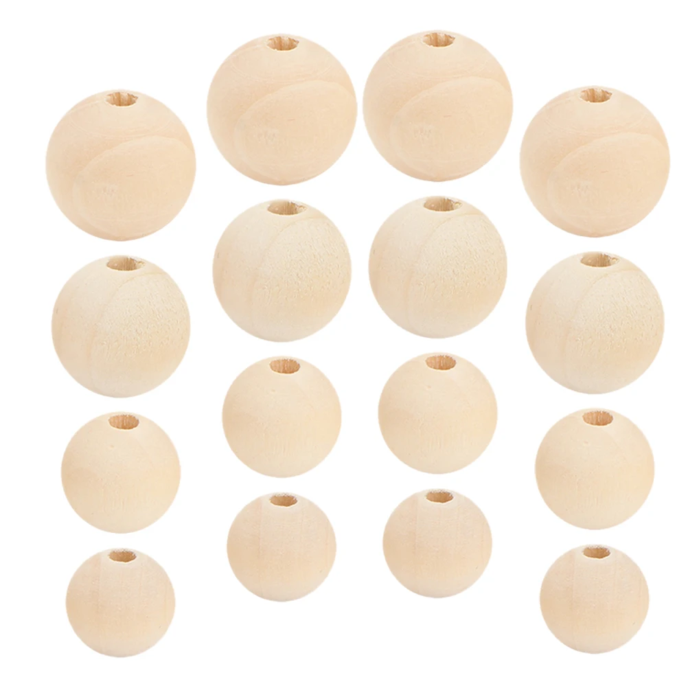 

200pcs Natural Wood for Crafts DIY Making Small with Holes Lightweight Durable Sturdy Bracelet Hair Rope Supplies Bulk Wooden