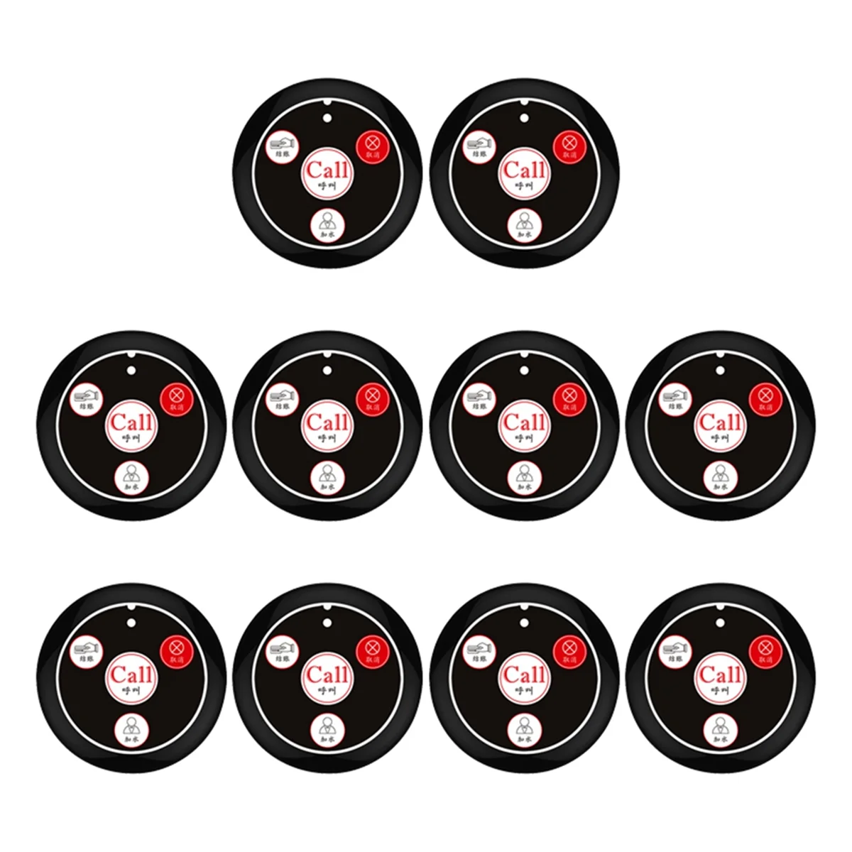 RISE 10 шт., кнопка вызова, беспроводной пейджер, система вызова официанта для ресторана, кальяна, бара, кафе-бара, обслуживание клиентов, черный