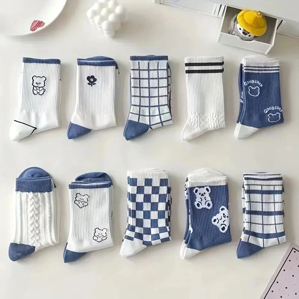 10 Pairs Women’s Mid Length Socks Fashion High-quality Breathable Socks Japanese Cute Rabbit Embroidery Casual Sweet Girl Socks 5 10 Pairs Women's Mid Length Socks Fashion High-quality Breathable Socks Japanese Cute Rabbit Embroidery Casual Sweet Girl Socks 5