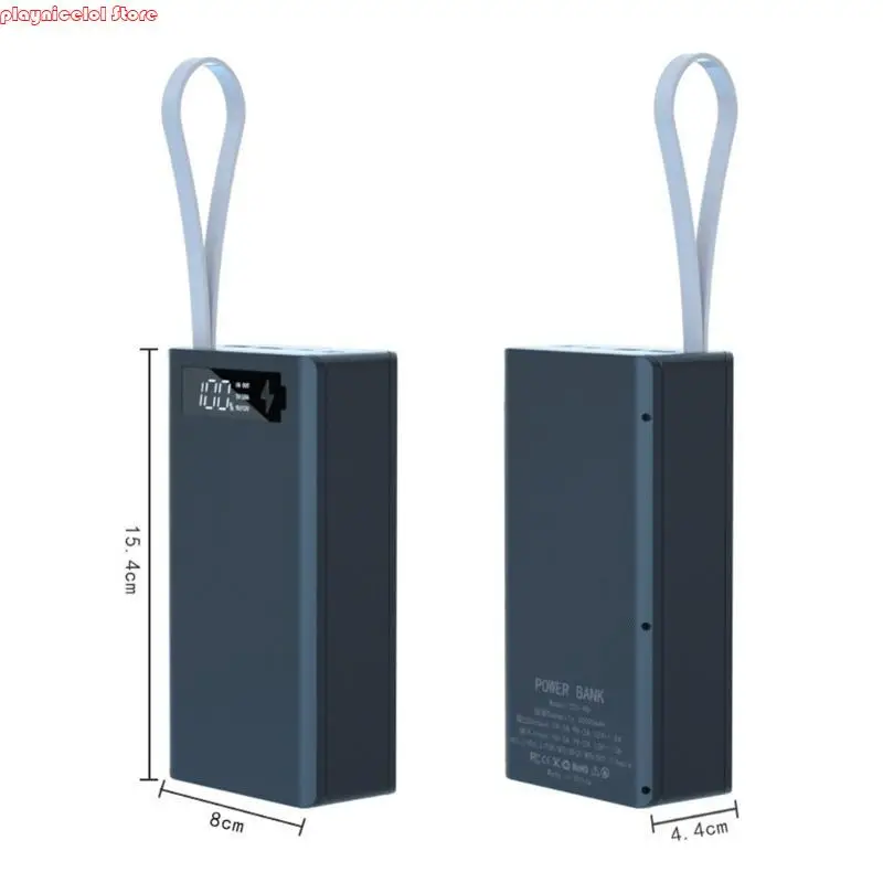 Pin E8BA LCD QC3.0 PD 12x18650 cho trường hợp pin sạc không dây 5W/10W cho