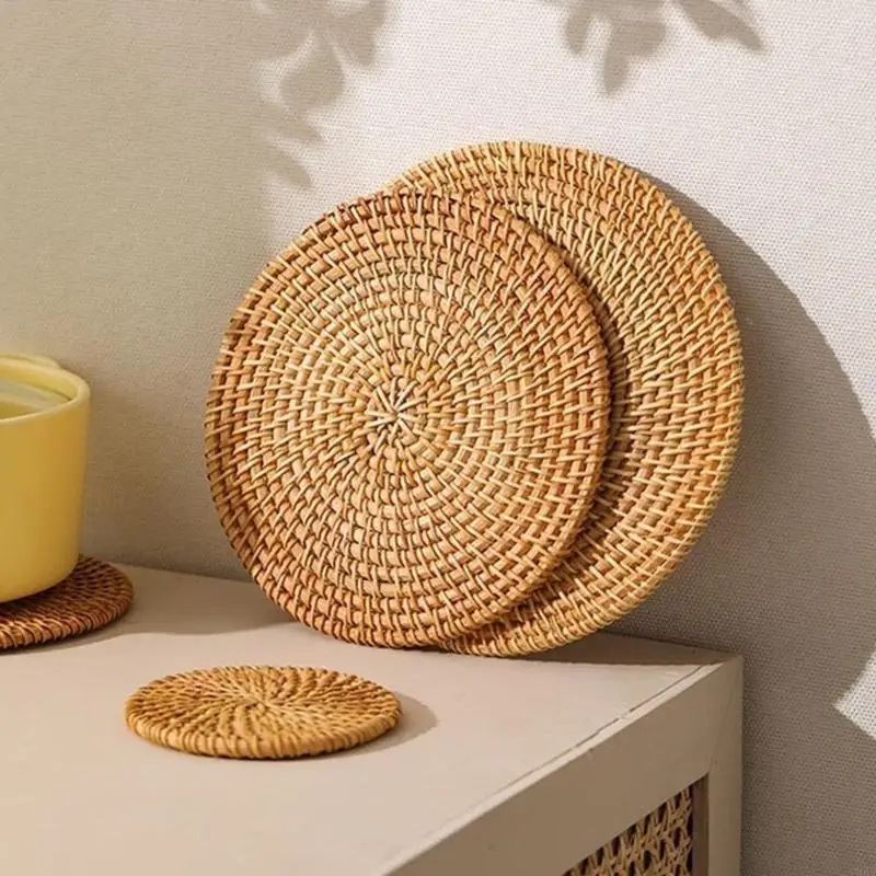 Tragbares Rattan Accessoire für Heim-, Büro- oder Outdoor -Picknicks M68E