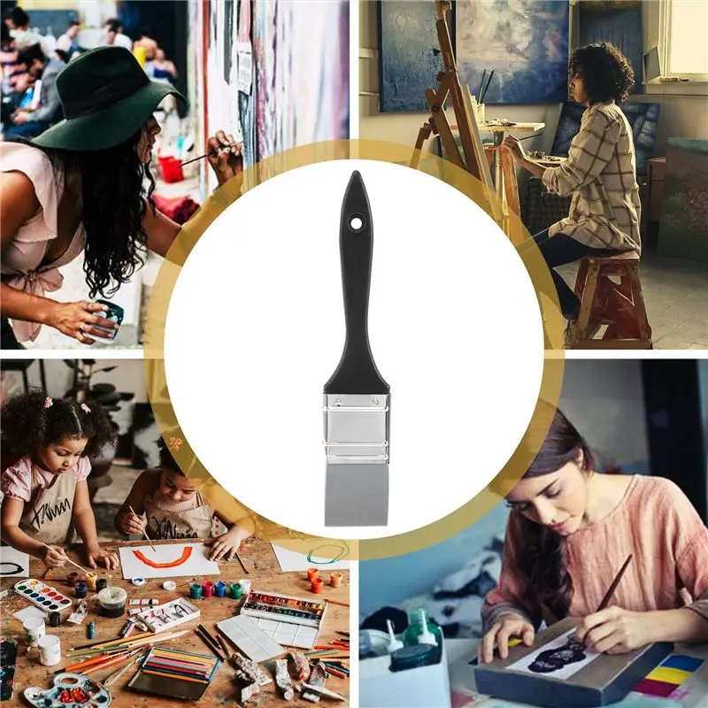 B67C Silicone Color Shaper Brush Wide Firm Flat Silicone Paint Brush Flexible Acrylic And Water Based Painting Tool
