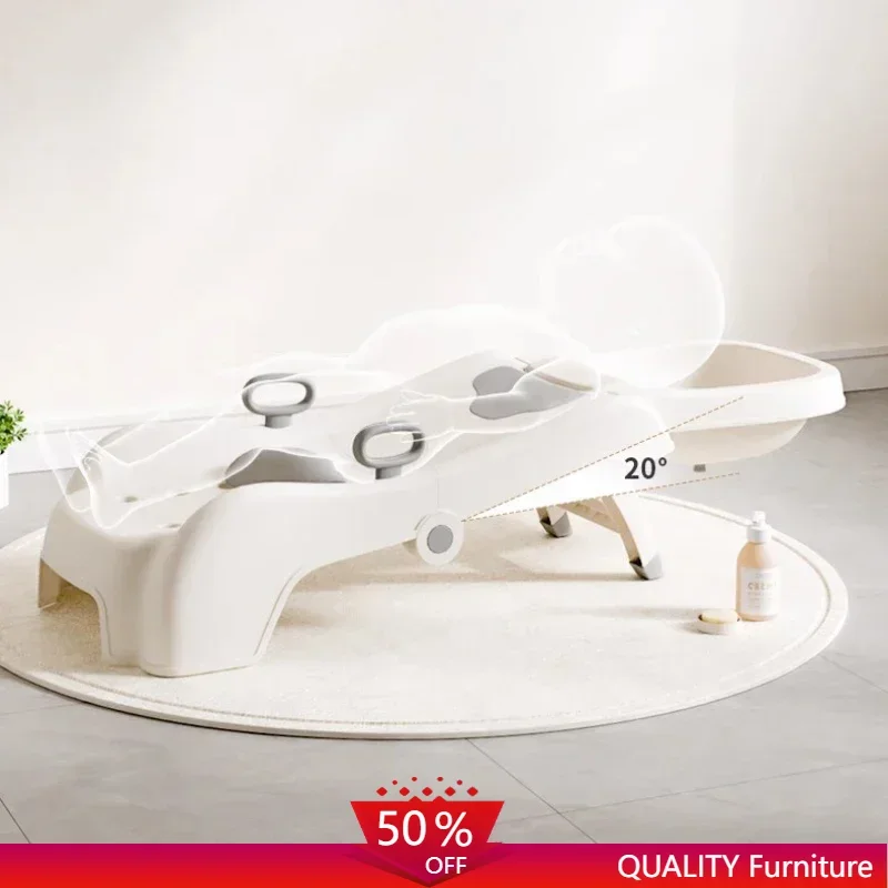 Nueva cama de champú de plástico para bebé, plegable, cuero cabelludo japonés, agua, Spa, lavabo de peluquería, silla profesional, muebles Sillon Peluqueria