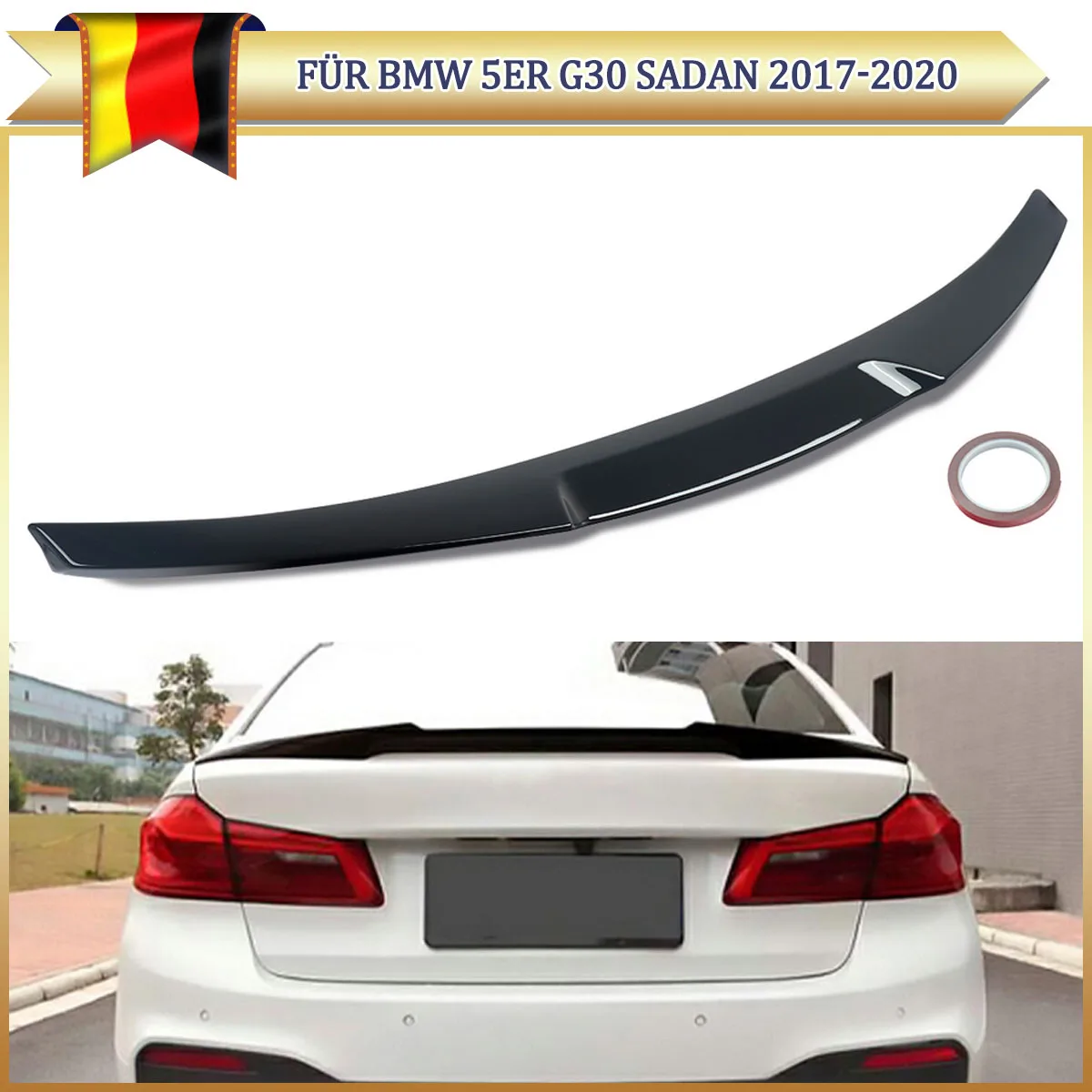 Heckspoiler Dachflügel für BMW 5er G30 G31 G38 F90 M5 530i 540i M550i M550d 2017-2023 M4 Style Autozubehör