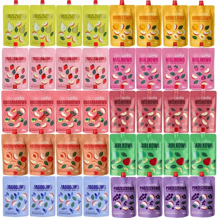 Owelovo Mix of fruit mousses 10 flavors 200 g x 40 pieces