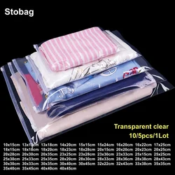 StoBag 10 stücke Transparent Kleidung Verpackung Zipper Taschen Kunststoff Klar Reusable Versiegelt Hemd Lagerung Ziplock Organizer Beutel