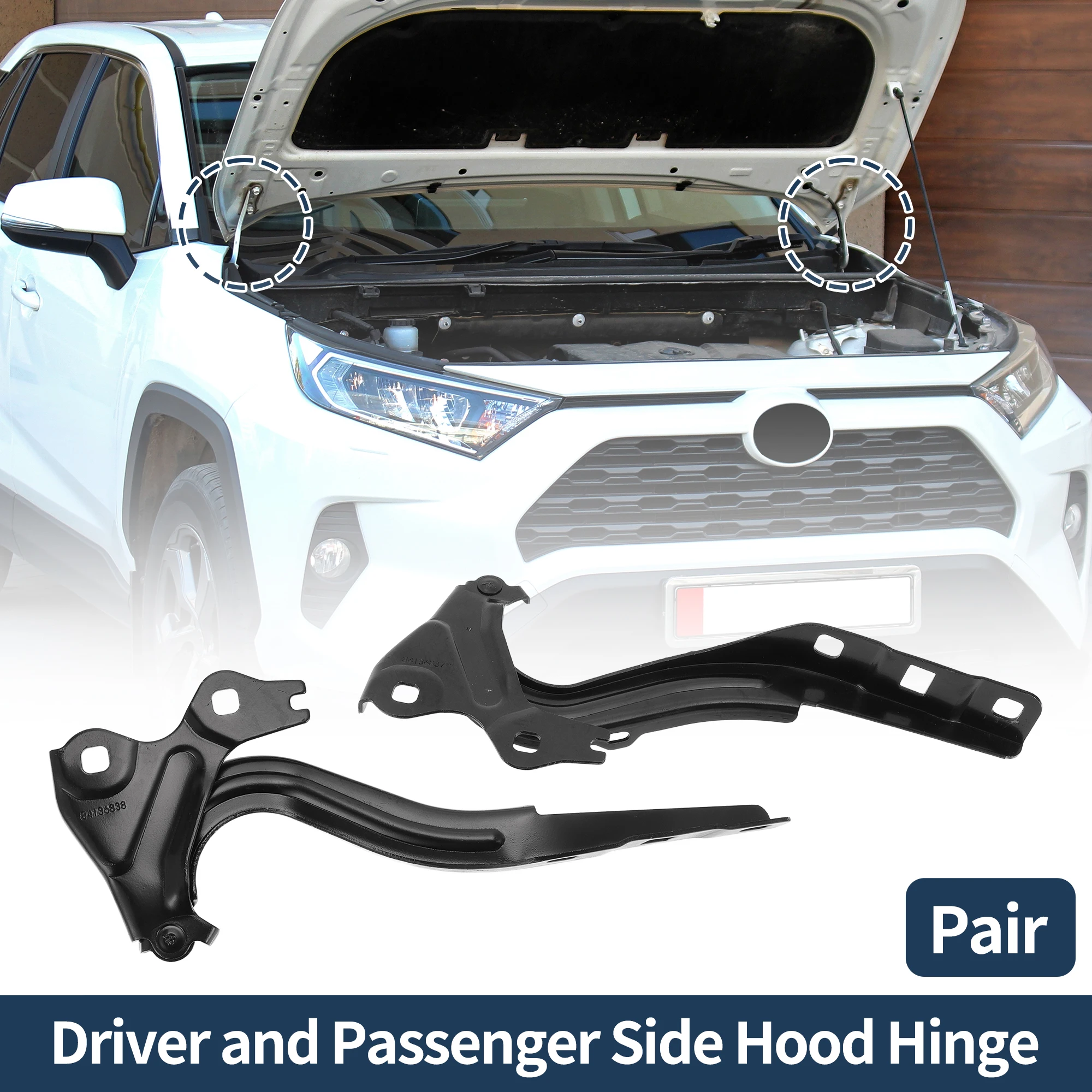 

X Autohaux 1 Pair Hood Hinges for Chevrolet Cruze 2016-2019 Front Bonnet Bracket No.84304688/84304689 Auto Exterior Replacement
