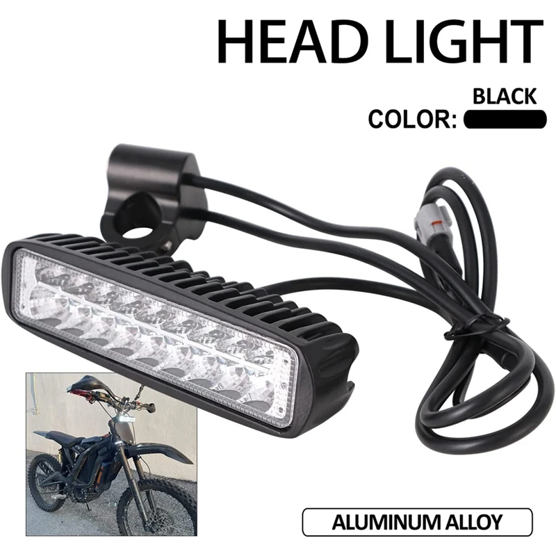 Headlight Black Headlight Widen With Control Switch For Sur Ron Sur-Ron Light Bee X/S Segway X260 X160 Electric Bike Accessories