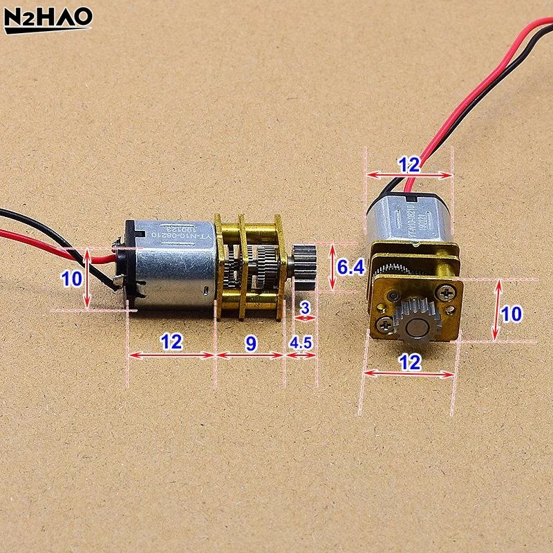 1Pcs DC 5V 55RPM Slow Speed Mini All Metal Gearbox Motor Micro N10 Full Metal Gear Motor 17T Teeth For 3D Printing Pen Robot