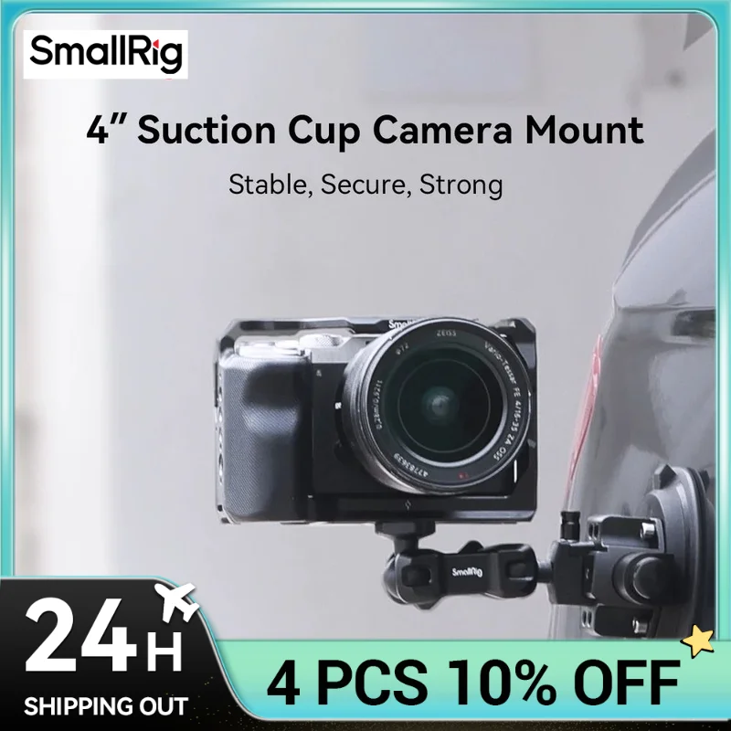 SmallRig 4″ Suction Cup Camera Mount Powerful Suction Force, Load Capacity 50kg with 1/4\