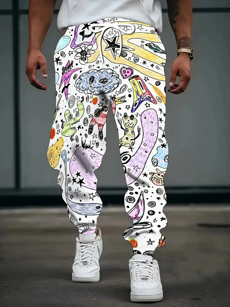 

The new men's trousers for the autumn of 2025 are street fashion casual and simple with 3D graffiti printing and comfort