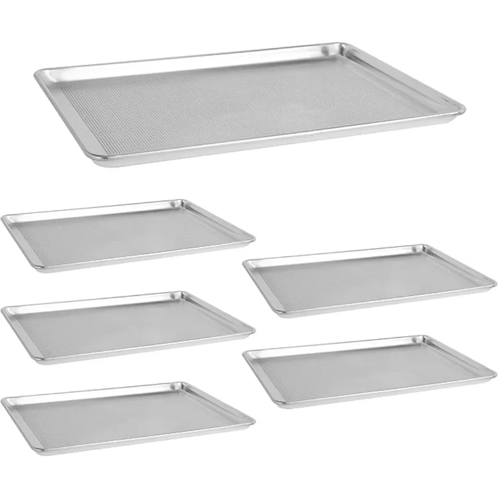 

6Pack Aluminum Sheet Pan Perforated,Full Size 18" x 26" Commercial Bakery Equipment Cake Pans,NSF Approved Baking Tray