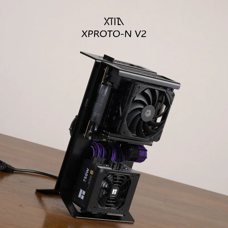 XTIA XPROTO-N V2 Open ITX Case - 4mm Aluminum, Butterfly Structure