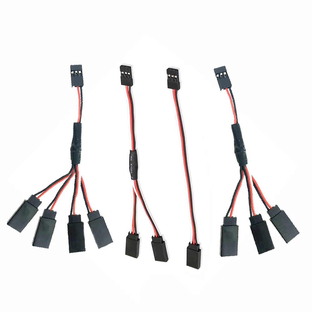 Droyuke 1 Buah 15/30/50Cm 1to1 1to 2 1 To 3 1 To 4 RC Servo Extension Wire Cable untuk Futaba JR Male To Female Model RC