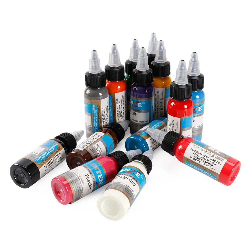 Tattoo Inkt 14 Kleuren Set 30Ml Fles Tattoo Pigment Kit Body Art Verf Tool