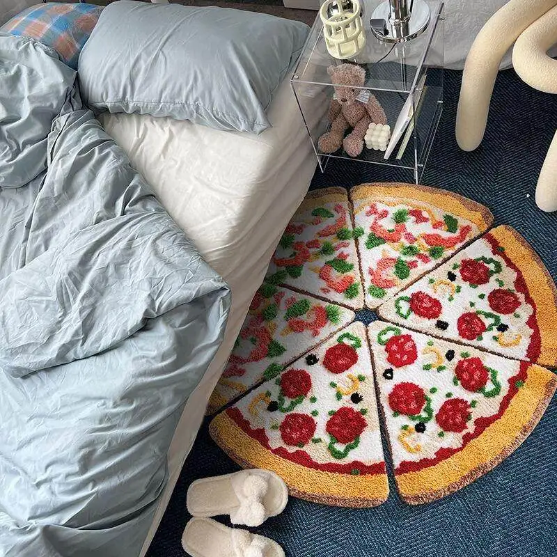 Fun Pizza ag Carpet Bedroom Patchwork Personali Mat Coffee Table Cuion Heat Resistant Pad Camere like Bede Rug