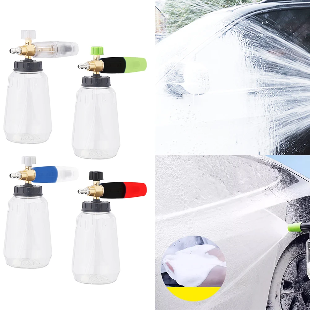 Car Wash Accessory Foam Pot with 1L Graduated Bottle and Twist Nozzle for Horizontal or Vertical Spray Patterns