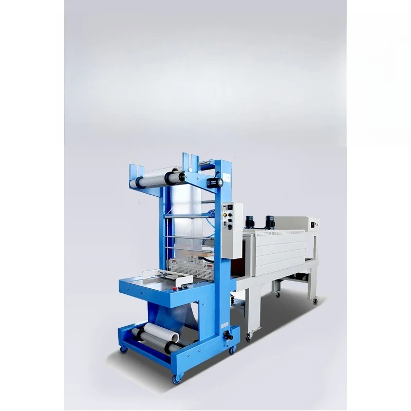 Automatic shrink film packaging machine, beverage bottle packaging machine, cuff sealing, cutting and shrinking machine
