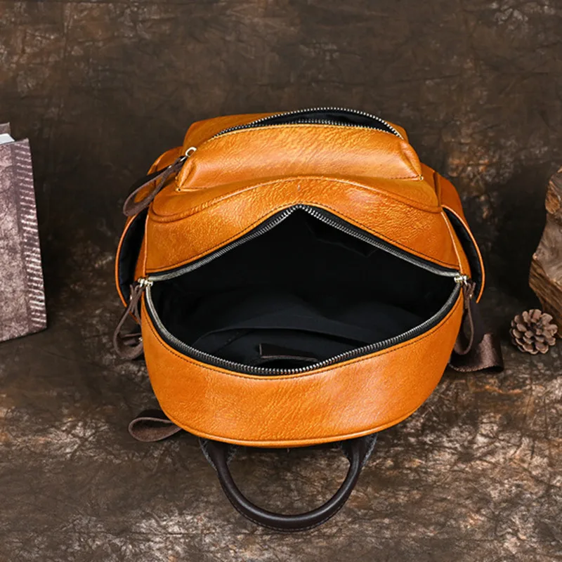 GAGACIA 2024 borsa da viaggio di grande capacità in pelle bovina nuovi zaini retrò per borsa da donna borsa da scuola per ragazze di lusso in vera