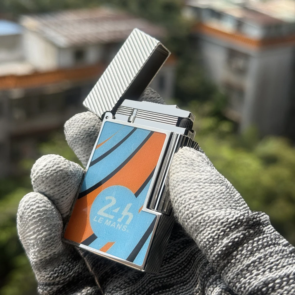 

LE MANS lighter D Brand Gas Lighter Ping Sound Retro Lacquer Crafts Cigarette Gadgets Fashion Gift lighters for smokers