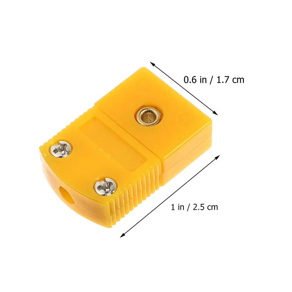 3 Sets Plug Thermocouple Adapter Male And Female Plugs Small Yellow Connector K Type