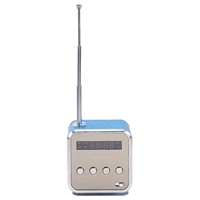 New TD-V26 Digital Mini FM Radio Speaker Receiver with LCD Stereo Loudspeaker Support Micro-TF Card Mp3 Music Player(Blue)