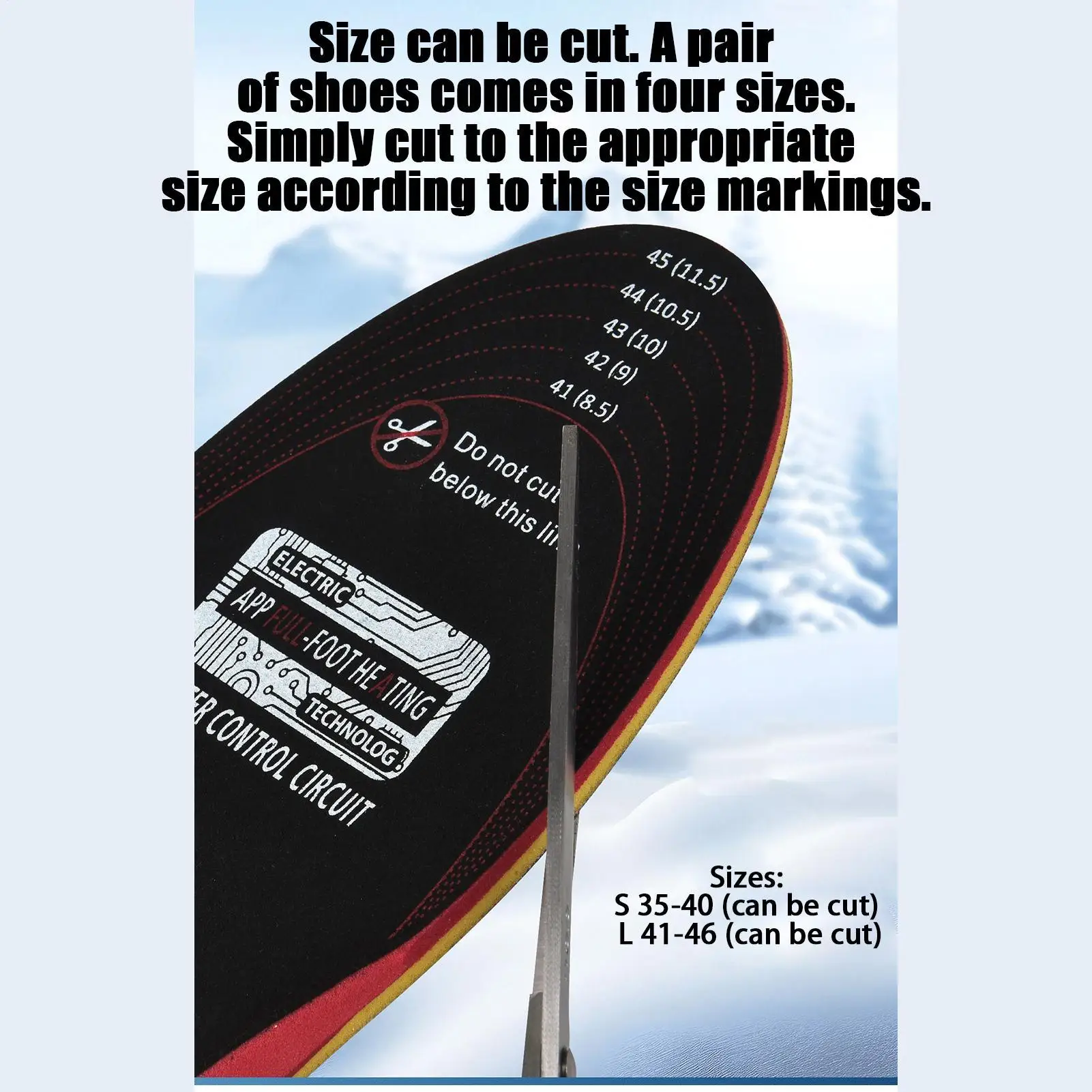 

Heated Insoles Rechargeable APP-Controlled Cold Weather Feet Warming Supplies Winter Warm Shoe Inserts For Outdoor Events
