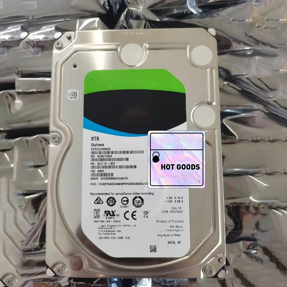 การตรวจสอบ ST8000VX0022ฮาร์ดไดรฟ์เฉพาะฮาร์ดดิสก์8TB 7.2K SATA 3.5"