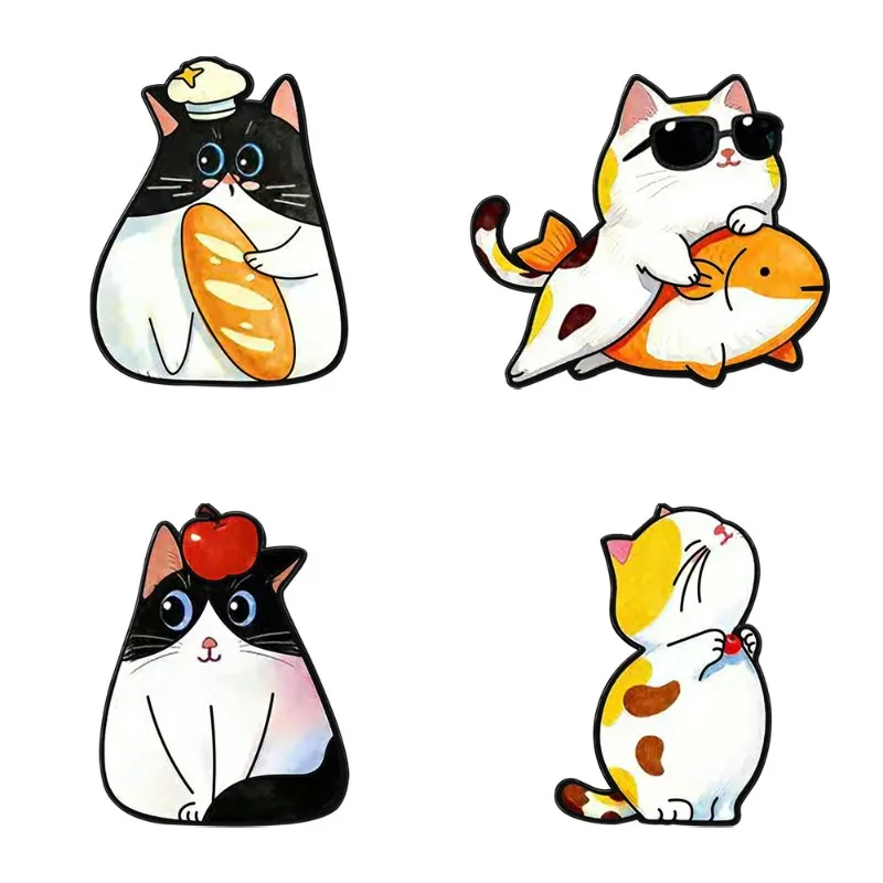 Cute cat-shaped badges, cartoon animal series alloy pins, accessory for clothing and bags, gifts for friends