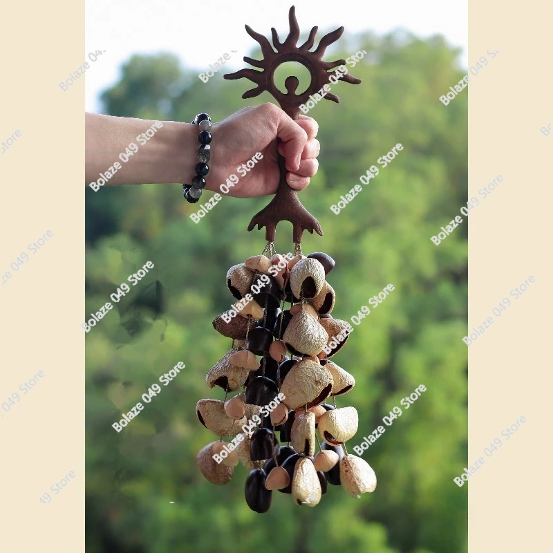 

Natural Nutshell Rattle Yoga Meditation Sound Therapy Seeds Fruit Bells String Musical Instrument Gift