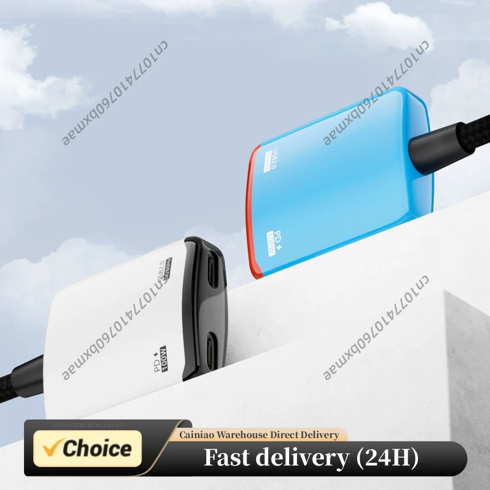 2-in-1 Type-C To AR Glasses Charging Adapter with 100W PD Fast Chargings Type-C Converter High Definition Stable Connection