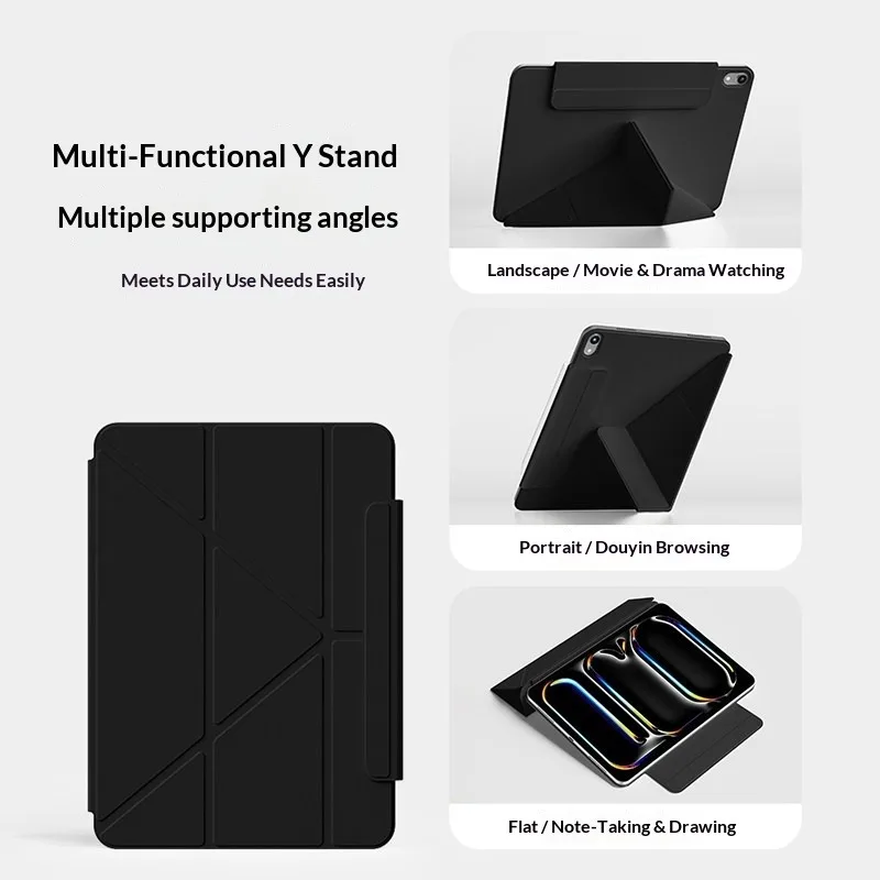 ZOYU Case Magnetic iPad A16 11/10th Gen,for iPad Pro 11 13 12.9 Air 11 Air 4/5/6/7/8 mini 67 With Magnetic Y-Shaped Folding Case