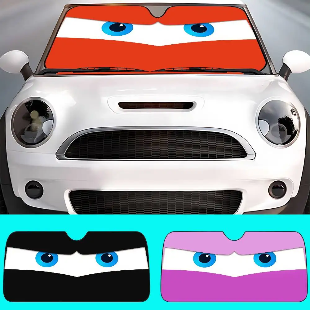 الكرتون عيون غاضبة مظلة السيارات الستائر الزجاج الأمامي نافذة أمامية قناع 70x130 سنتيمتر الشمس قناع الشمسية حماية منقوشة هدية الجدة سيارة #5