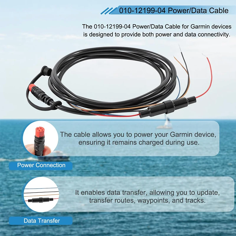 010-12199-04 Kabel zasilający/napędzający 4-pinowy zamiennik do Garmin Striker Echo, Striker Plus, Striker Vivid, Striker 4, echosondy, Echomap