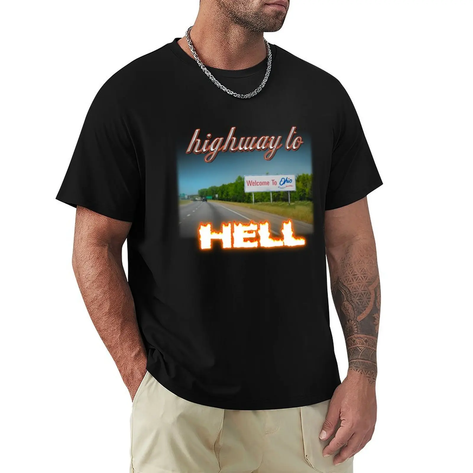 Welcome To Ohio Highway To Hell T-Shirt Trend Art Print T-Shirt