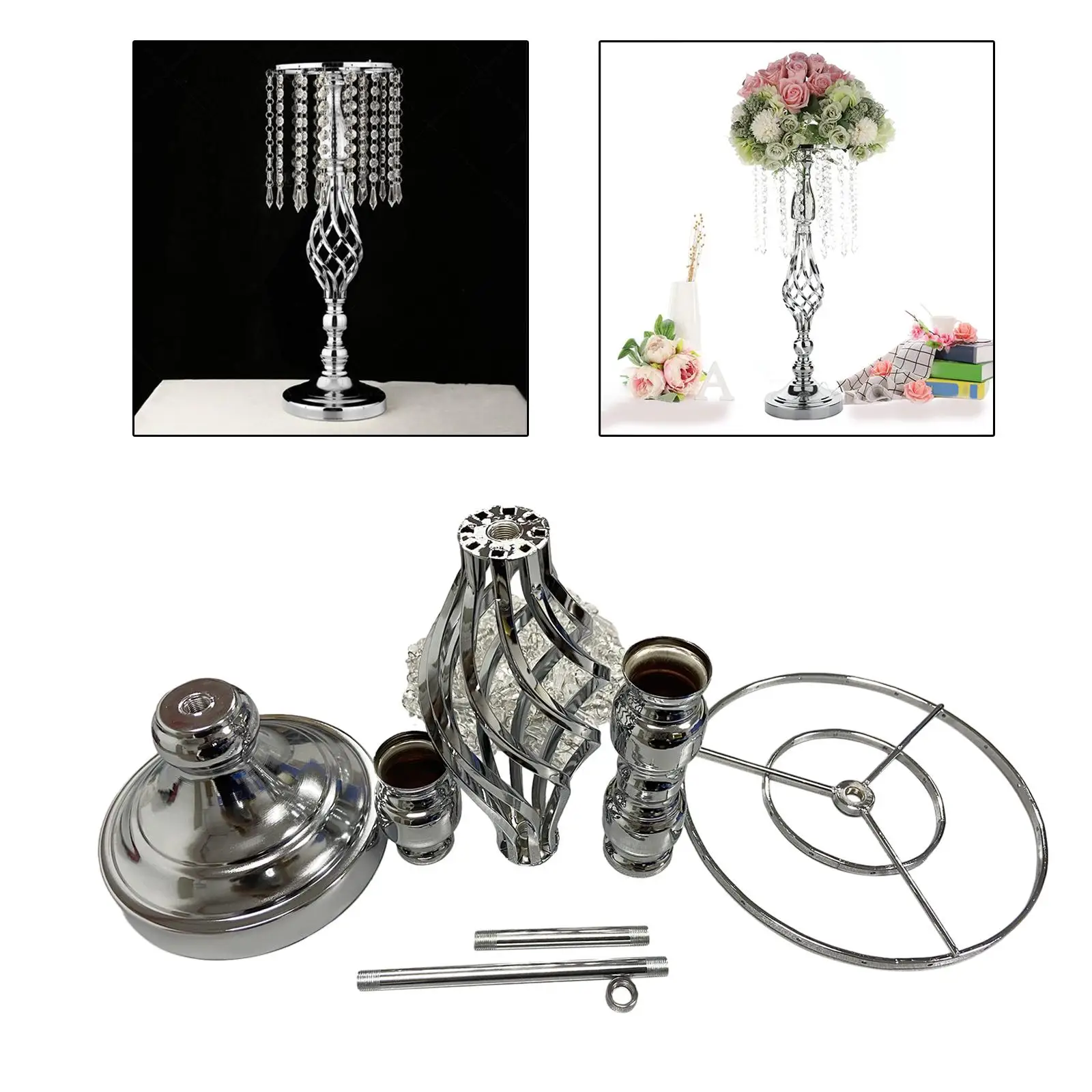 52cm Tall Crystal Candle Flower Holder Centerpiece Candle Holder Candlestick