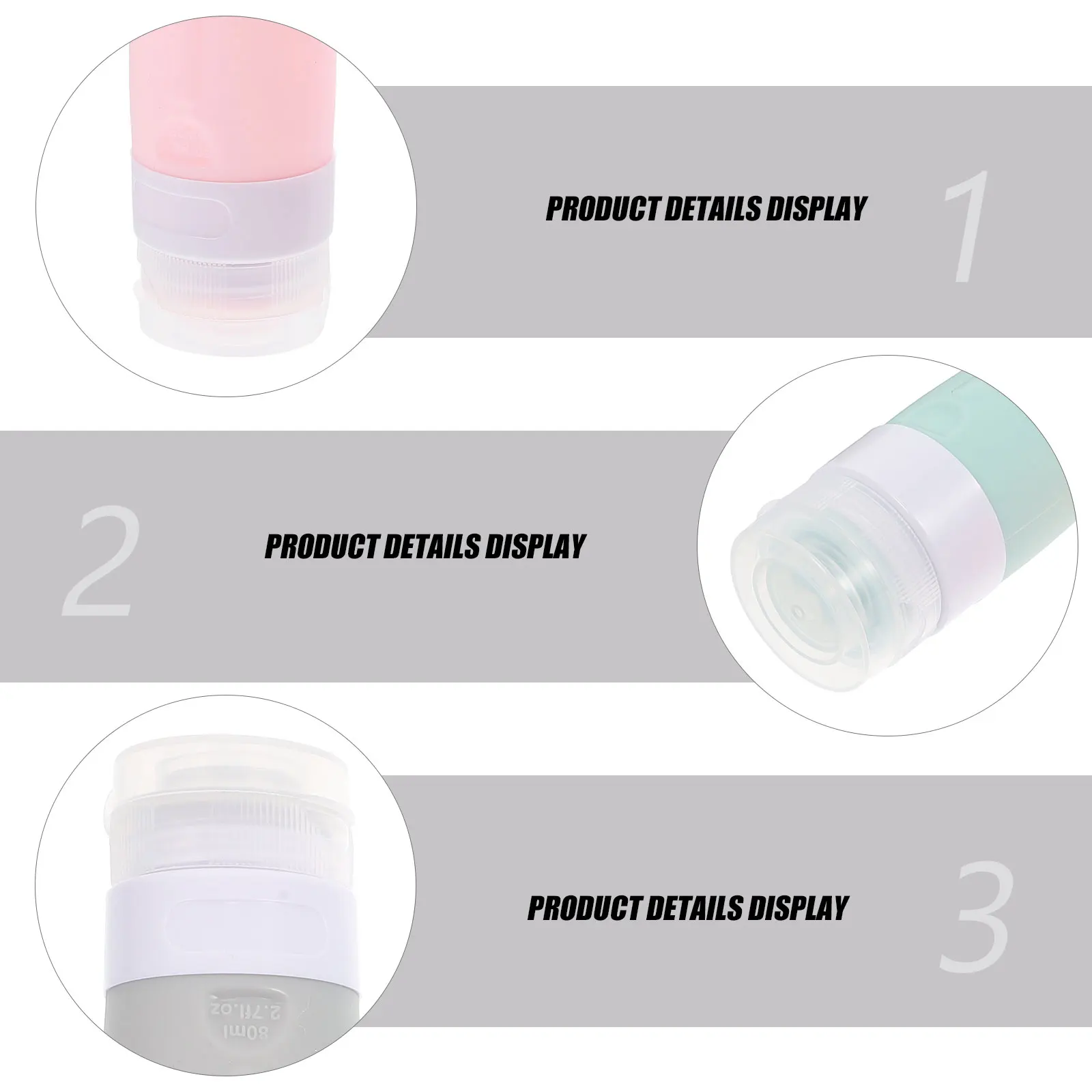 

4Pcs Silicone Sub Bottles Empty Containers for Shampoo Travel Toiletries Lotion Dispensers Cream Holders Separate