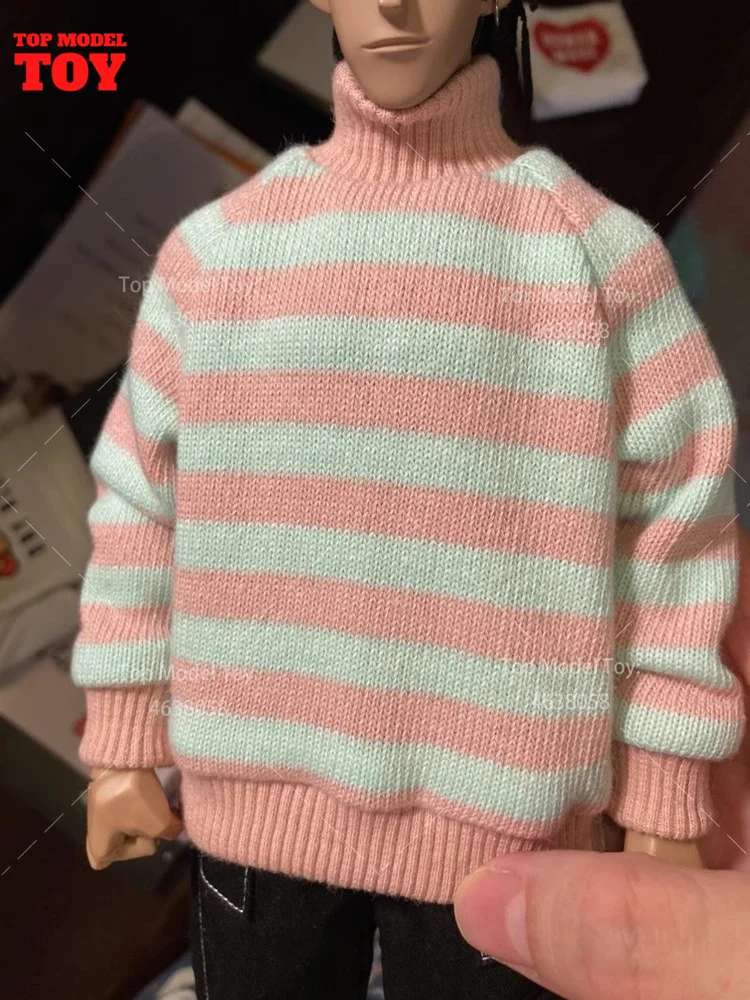 In Voorraad 1/6 Trui Gestreepte Top Jas Vrijetijdsstijl Kleding Accessoire Model Fit 12 '' Mannelijke Soldaat Action Figure Body poppen