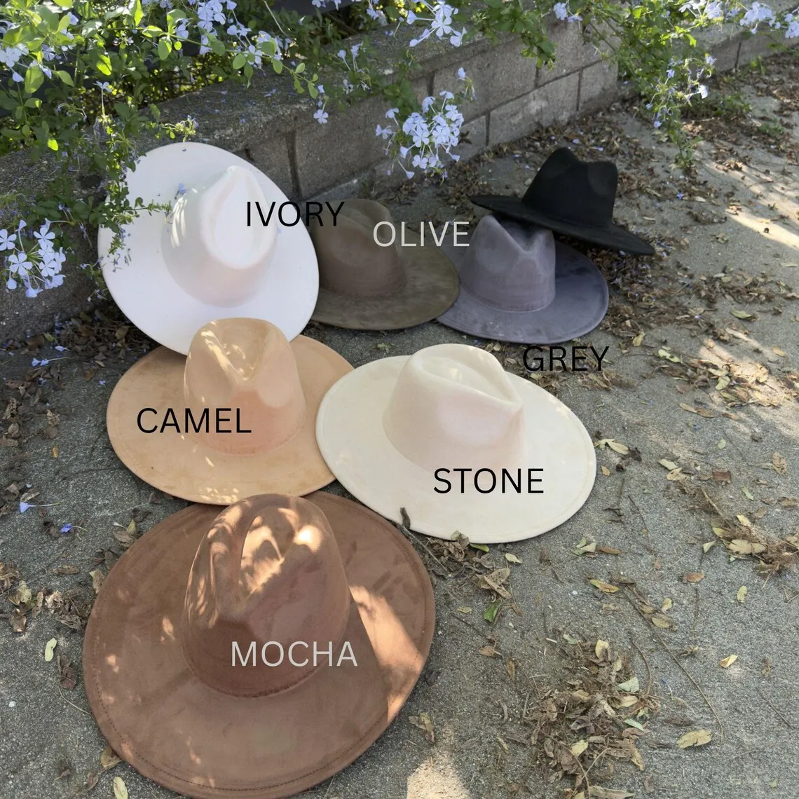 Vegan Suede Fedora Engravable  with Flat Brim Structured  Blank Hats for Burning Multicolor teardrop shaped Top EURDV