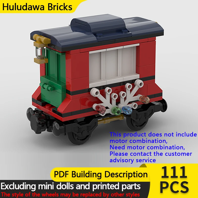 

City CarModel MOC Building Bricks Winter Holiday Train Battery Car Modular Technology Children Holiday Gifts Assemble Toys Suit