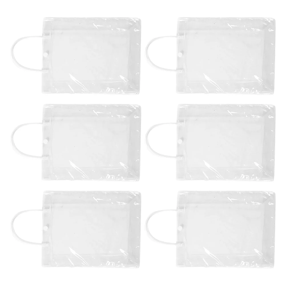

6pcs Painted Tote Blank Kids DIY Painting Storage Shopping PVC Lightweight Clear Tote Bags Practical Bags