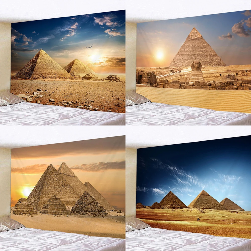 Egyptian sacred pyramid home decoration room tapestry room background cloth house living room dormitory wall hanging cloth