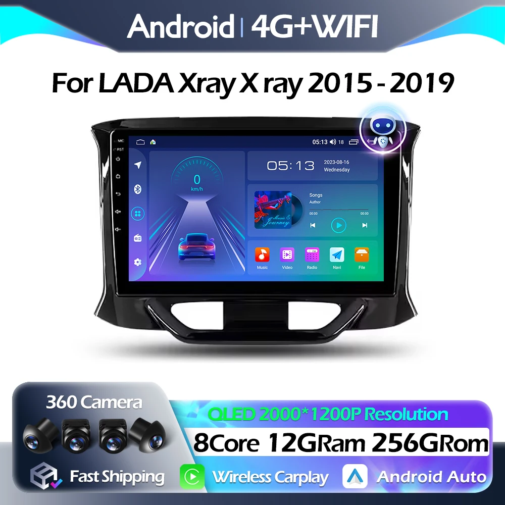 Навигационный GPS-автомобильный радиоприемник для LADA Xray X ray 2015-2019 мультимедийный видеоплеер Carplay Android Auto WIFI DSP BT QLED
