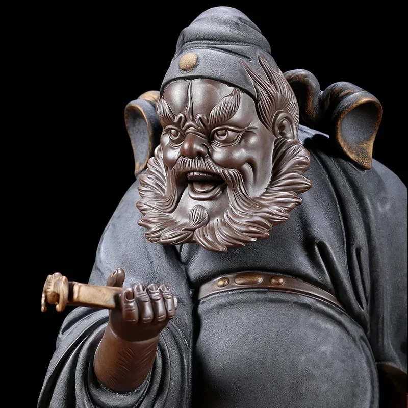 TQH-i7.7 Ceramic Zhong Kui Statue Ornament Home Living Room Heavenly Teacher Blessing Town House Buddha Statue Ornament Crafts