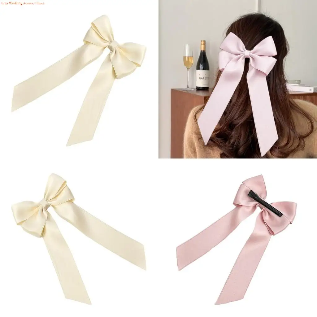 

G92D Y2k Bowknot Hair Clip Ponytail Braids Sweet Girls Hairpin Lovely Hair Clip