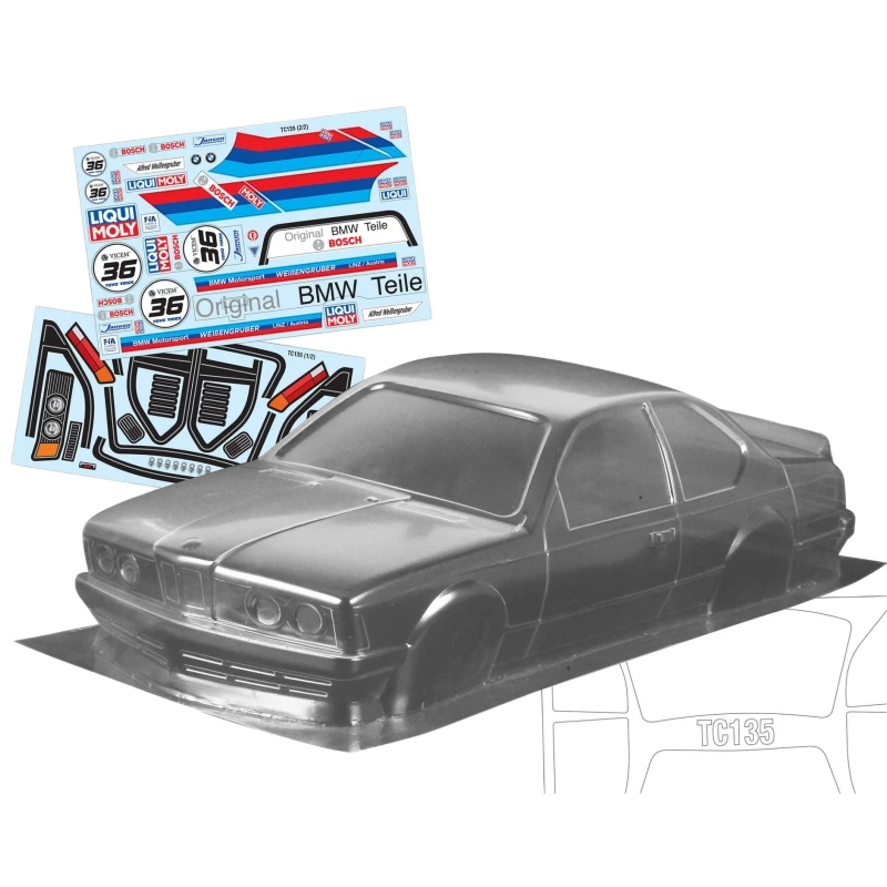 TC135 1/10 BMW 635, On Road Car, RC Drift Body shell, 190mm Width, 258mm wheelbase, Tamiya tt01 tt02, Kyosho fazer