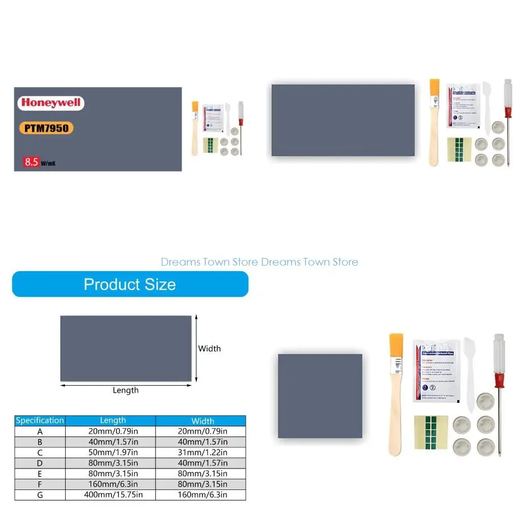 

HX6A PTM7950 Conductive Silicone Pad: Thermal Paste for GPU/CPU Heatsink Cooling Multiple Size Option Available