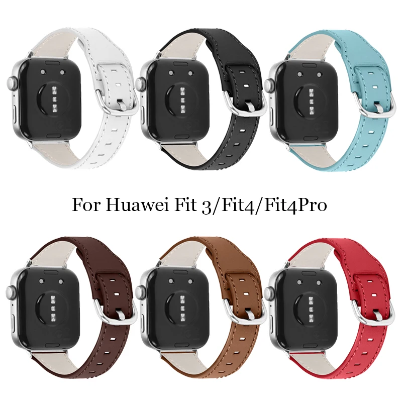 Кожаный ремешок для Huawei Watch Fit 3, женский и мужской браслет из натуральной кожи, ремешок для Huawei fit 4 4Pro, аксессуары для умных часов