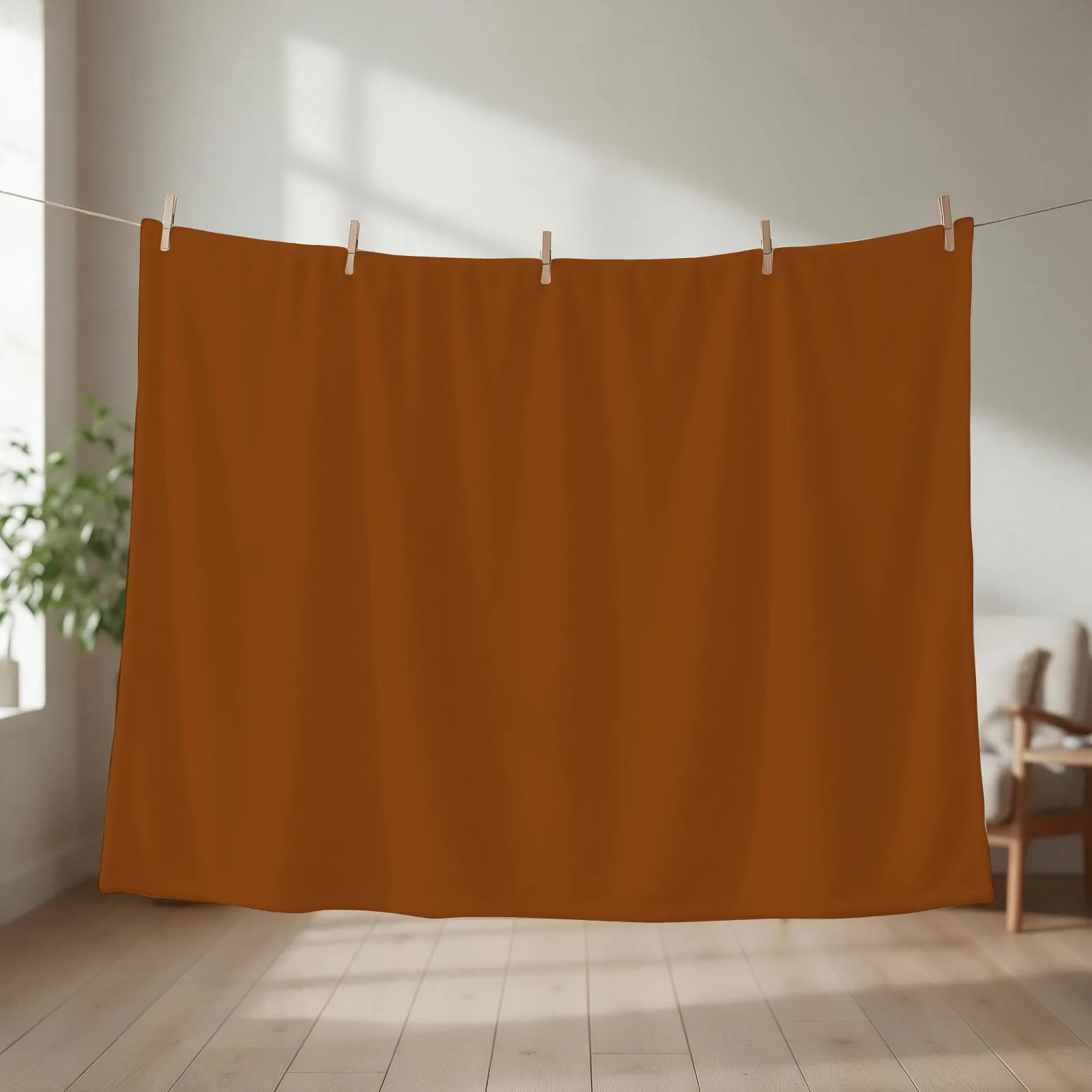 752. Saddle Brown Throw Blanket couch cozy soft plush fuzzy picnic outdoor blanket