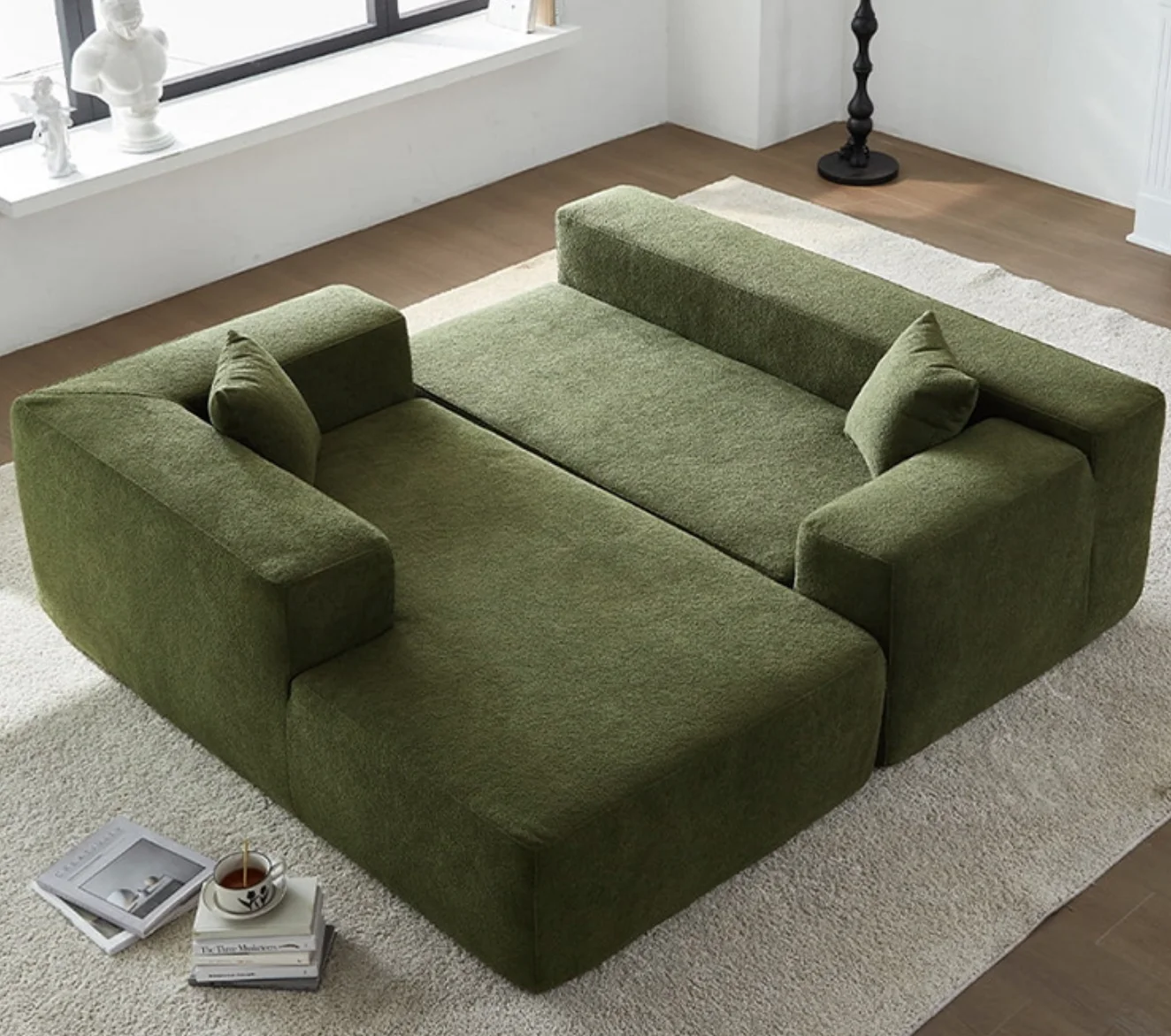 Factory Wholesale Vacuum Compression Sofa Bed Convertible Sleeper Bed with Pillow Memory Foam Folding Sofa Bed